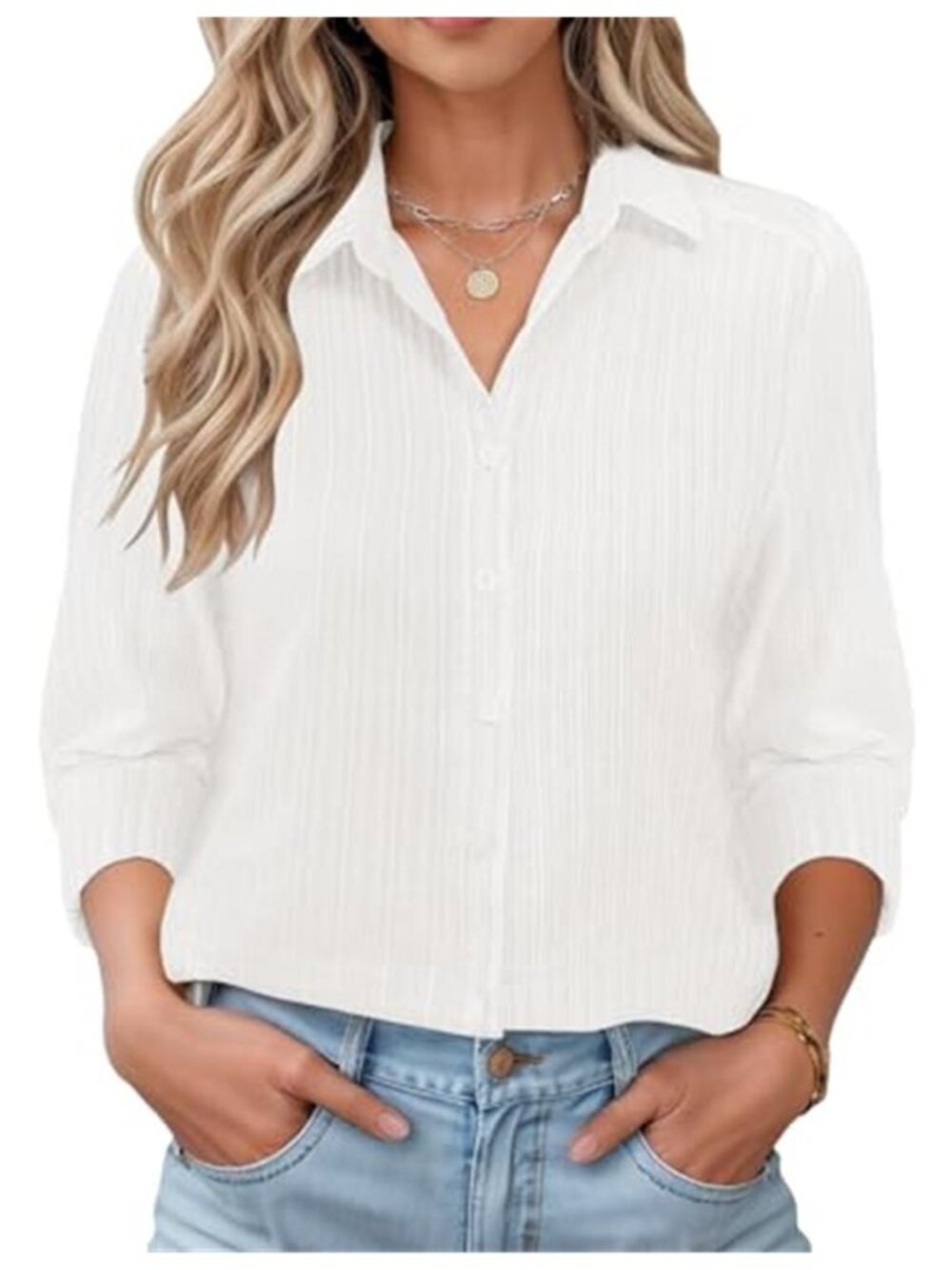 Womens Plaid Button Down Shirt Long Sleeve Collared Casual Blouse Top